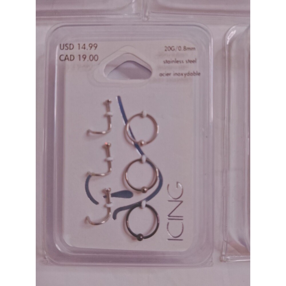 Claire's Icing Lot of 5 New Packages Body Jewelry for Nose Hoops Studs Variety - Picture 8 of 11